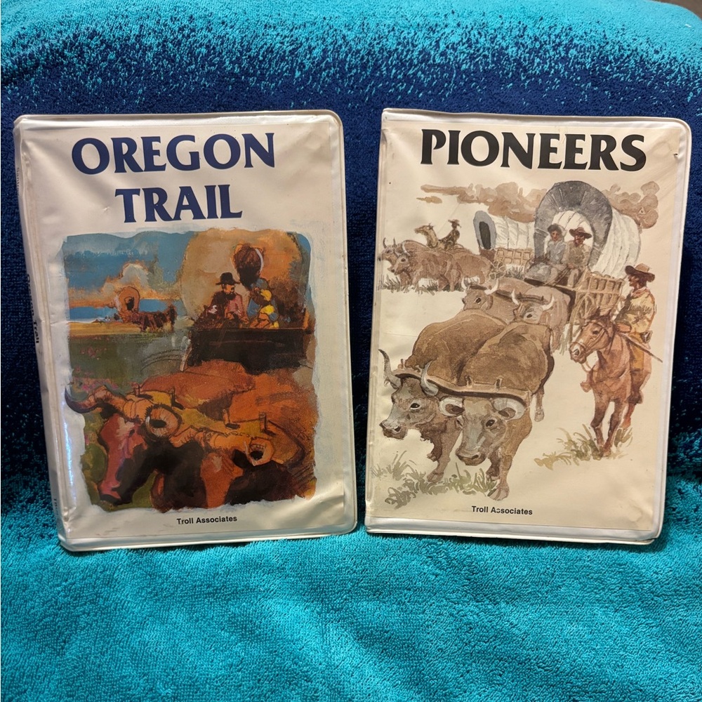 Troll Story Books with Cassettes 2 Book Oregon Trail and Pioneers